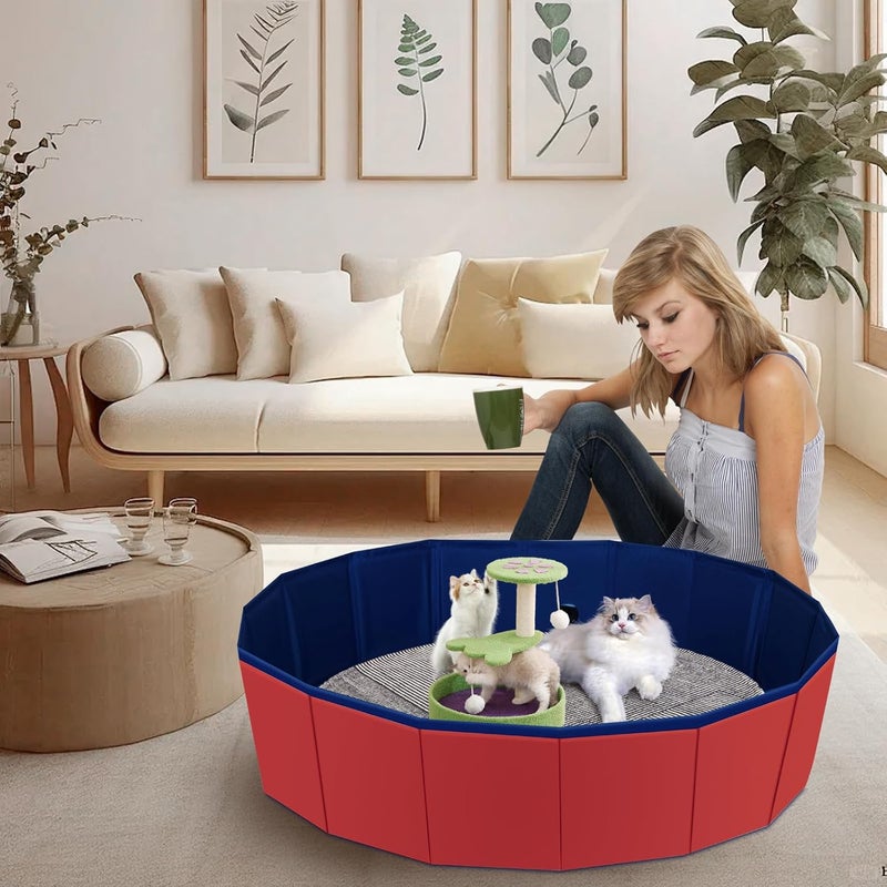 HALAGAS Cat Birthing Box,Whelping Box for Cats, Cat Birthing Nesting Boxs,Whelping Pool,Pet Birth Supplies,Foldable Cates Bath Pool,Convenient Storage, Easy to Clean, Can be Used Indoors or Outdoors - Image 5